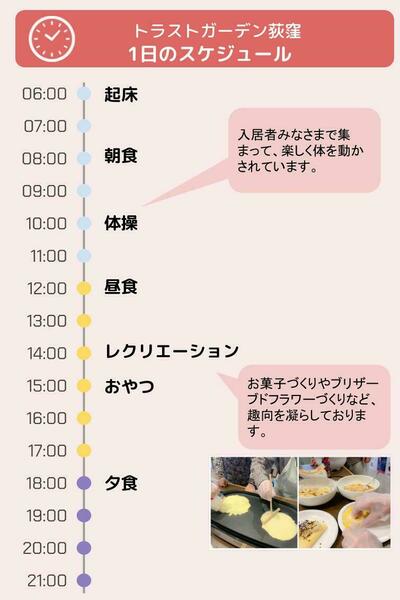 トラストガーデン荻窪、入居者の1日