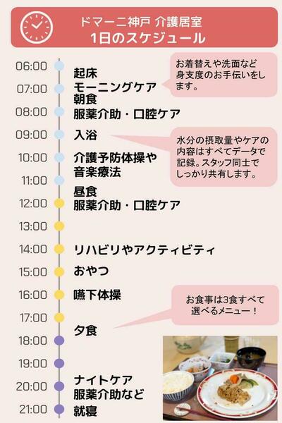 ドマーニ神戸 介護居室 1日のスケジュール