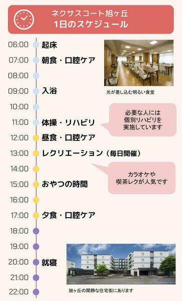 ネクサスコート旭ヶ丘の1日のスケジュール
