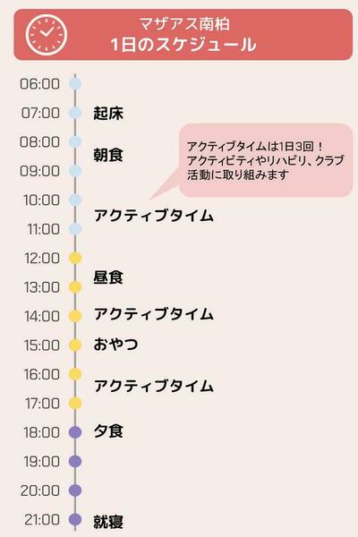 マザアス南柏 1日のスケジュール