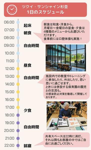ツクイ・サンシャイン杉並 1日のスケジュール